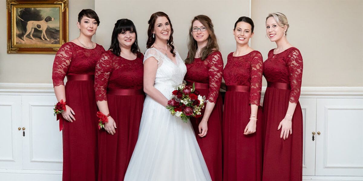 bride and her bridesmaids