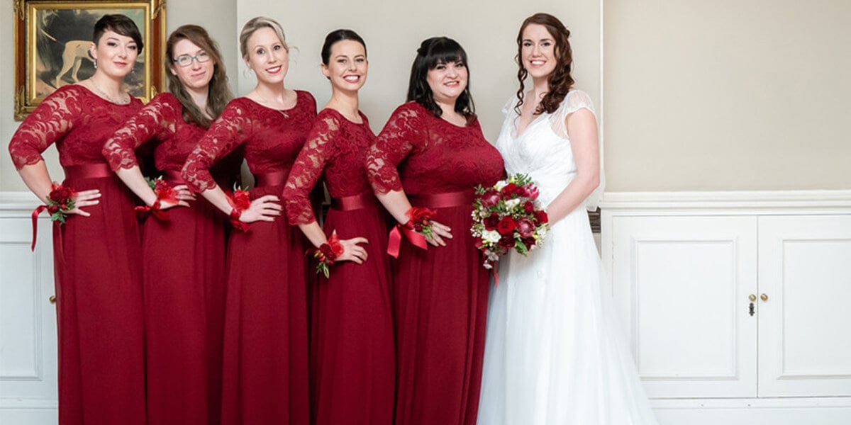 bridesmaids and bride