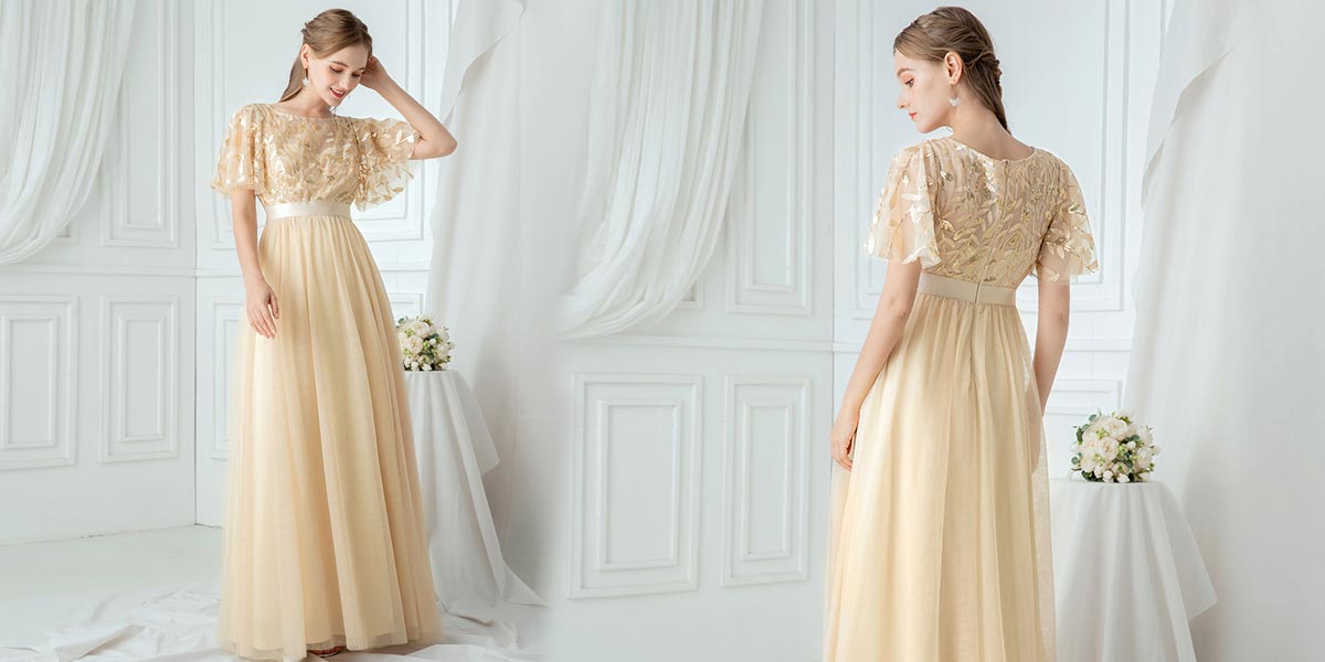 Airy Soft Yellow Wedding Guest Dress