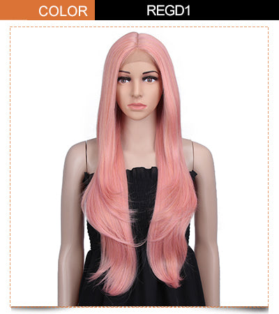 Cida丨Synthetic 6" Middle Part Lace Front Wigs丨31 Inch long straight Cherry blossom pink Wig