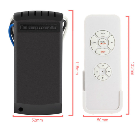 Universal Ceiling Fan & Light Remote Control - 6 Speed Fan & Dimmer With Air Guide Function & Reset Feature