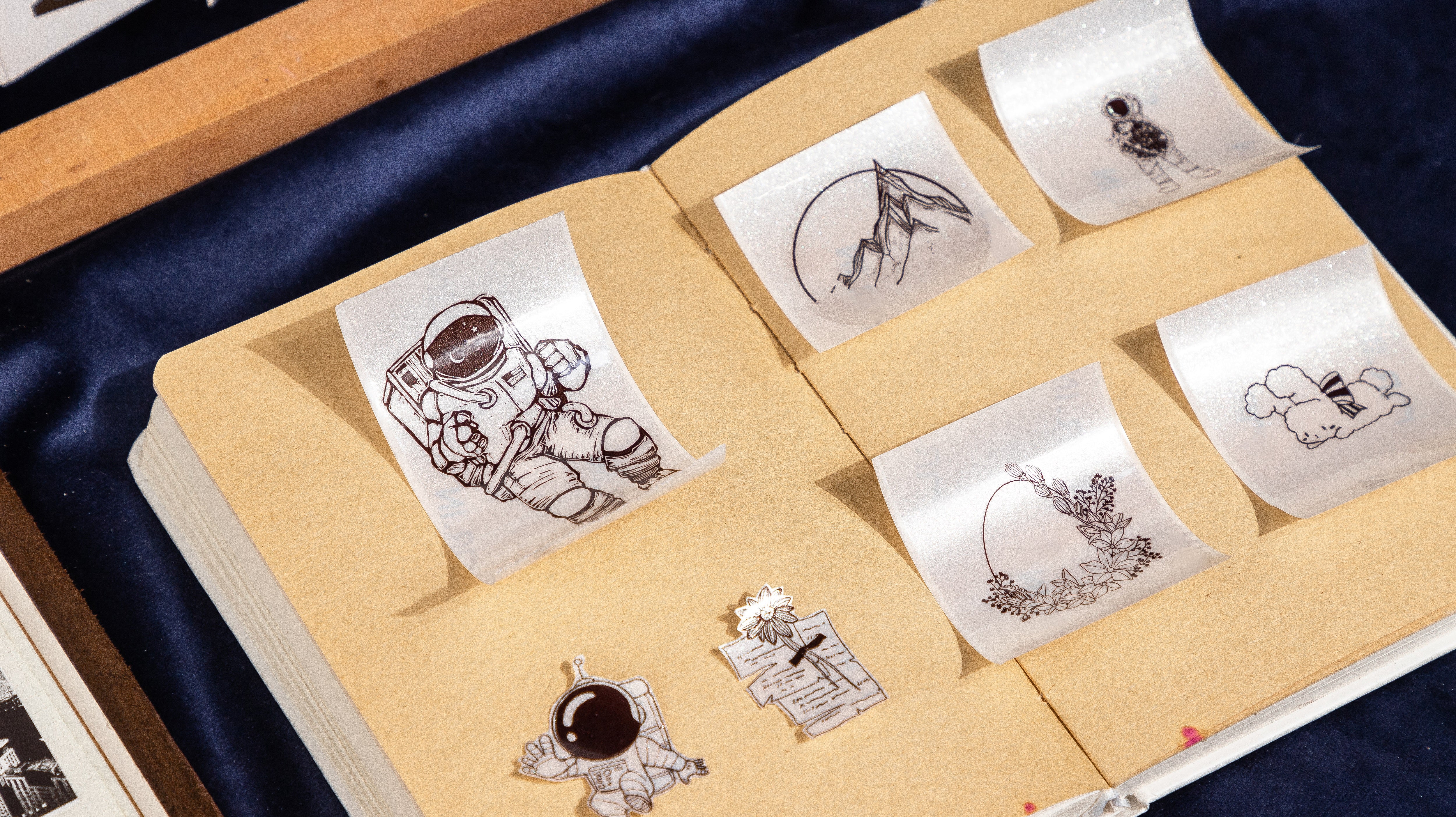 Silver Sparkle Stickers Thermal Paper