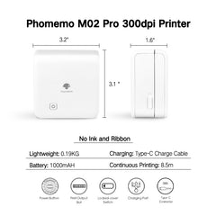 Phomemo M02 Pro Portable Mini Pocket Thermal Printer