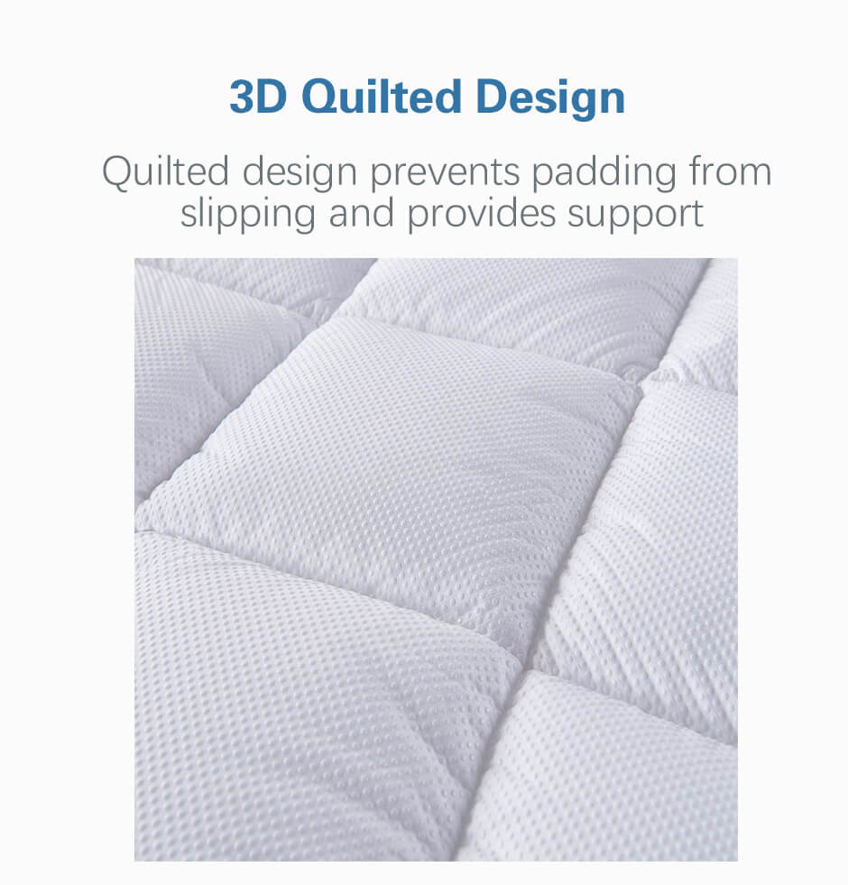 The mattress topper can be machine washed at 40°C. It is dried at a low temperature and is not ironed or bleached.