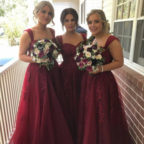 Burgundy Bridesmaid Dresses