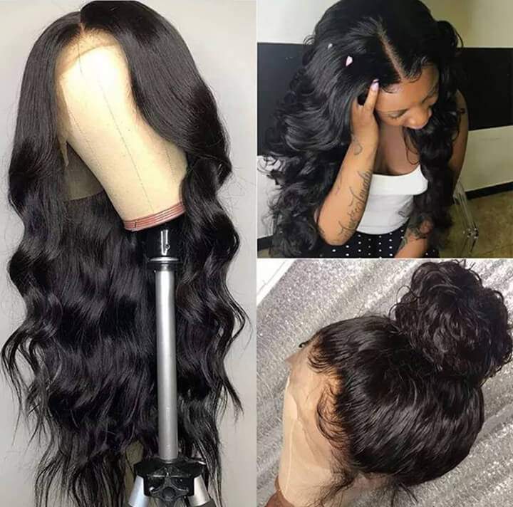 13x4 Body Wave Lace Front Wigs Raw Indian Remy Human Hair Wigs With Baby Hair Pre pulucked Hairline