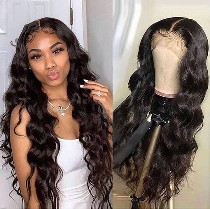 13x4 Body Wave Lace Front Wigs Raw Indian Remy Human Hair Wigs With Baby Hair Pre pulucked Hairline