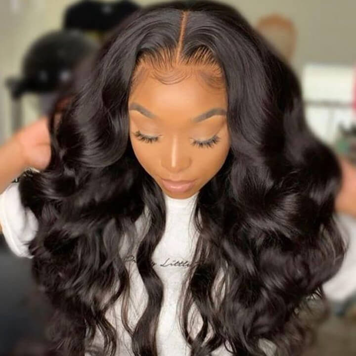 13x4 Body Wave Lace Front Wigs Raw Indian Remy Human Hair Wigs With Baby Hair Pre pulucked Hairline