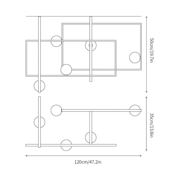 Plafoniera in vetro Mondrian