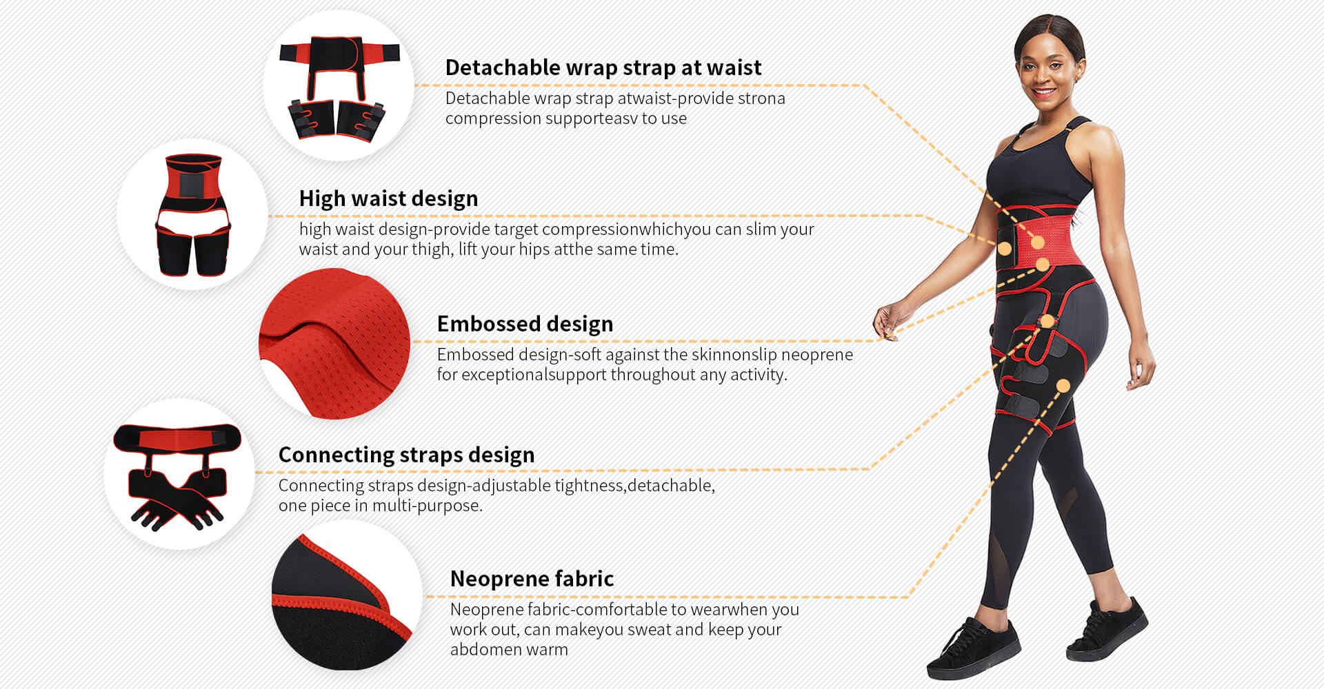 Neoprene Sweaty High Waist Adjustable Thigh Trimmer