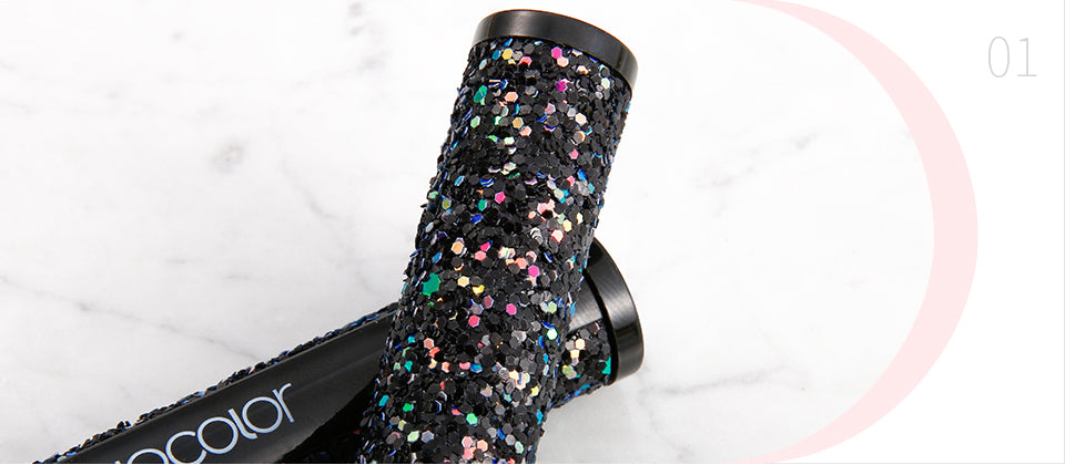 Docolor makeup brushes 8 Pieces Sparkle Brush Set With Holder (Black) best makeup brushes synthetic hair makeup brushes professional makeup brushes Docolor brushes Instagram makeup brush natural makeup looks makeup brushes recommended by makeup artists