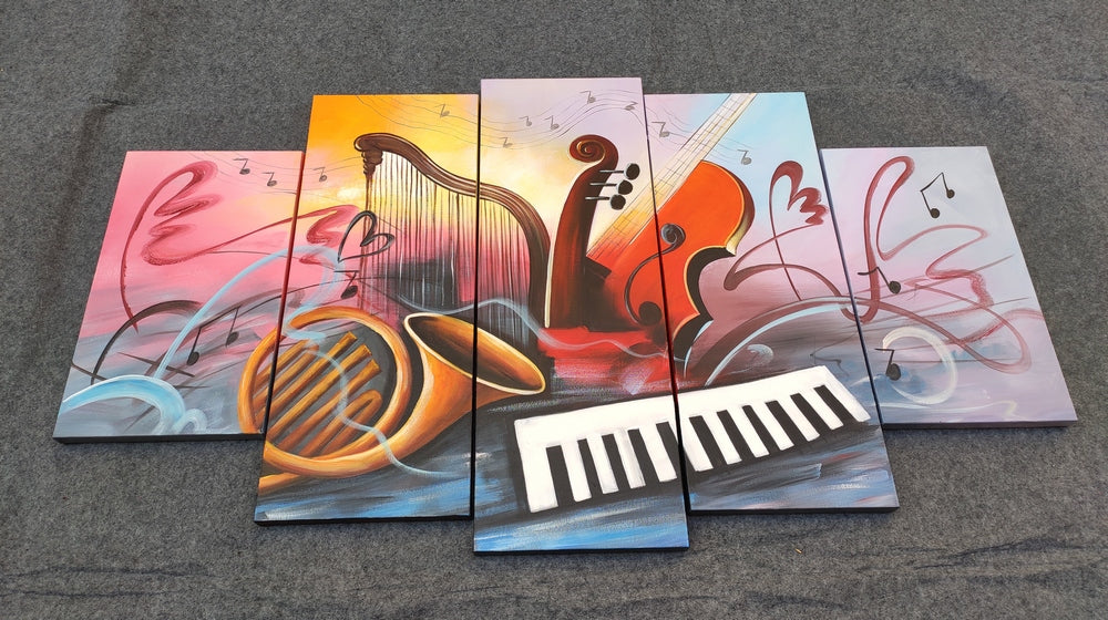 Buy Paintings Online, Violin Musical Instruction Art Painting, Electronic Organ Painting