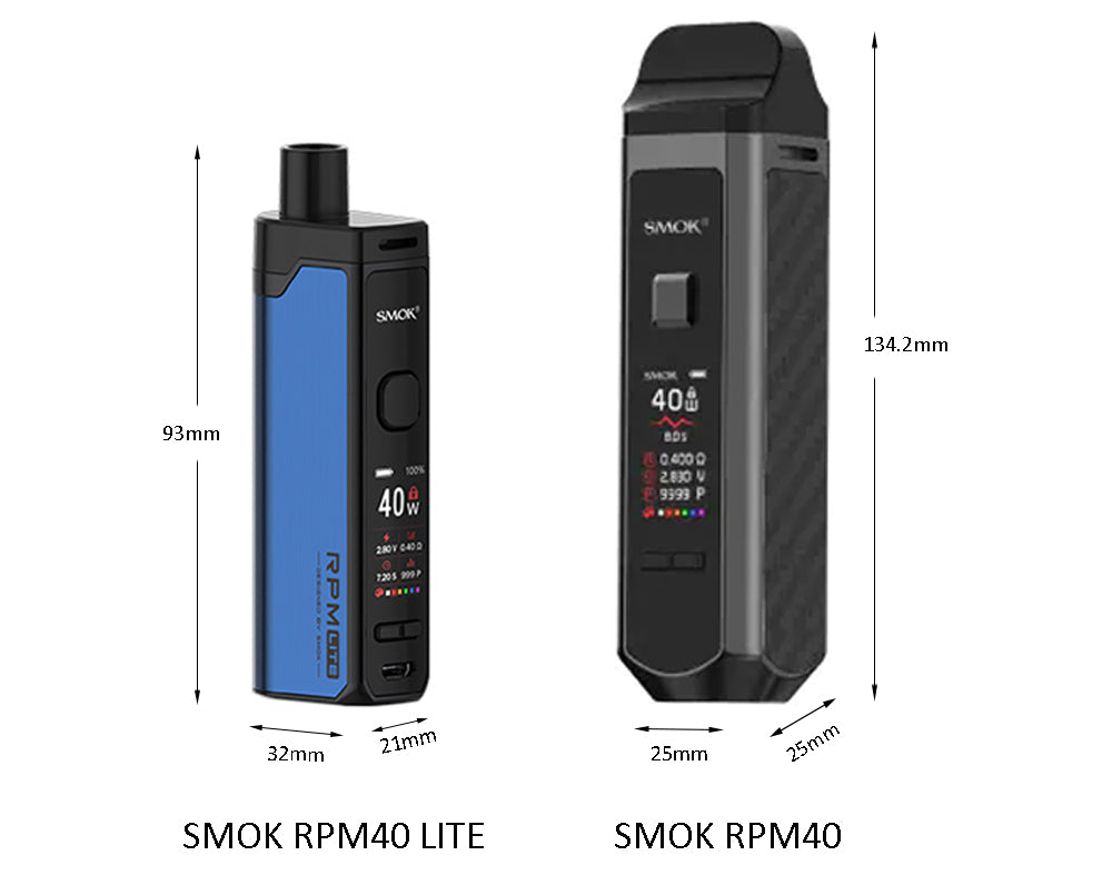 SMOK RPM40 Lite and SMOK RPM40 Diameter Comparason