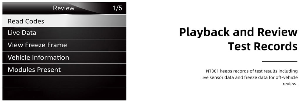 Foxwell NT301 Record and Playback data
