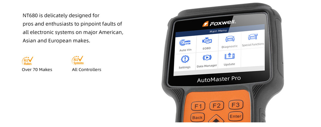 Foxwell NT680 Full System Diagnostic Scanner with Oil Service EPB Reset Functions