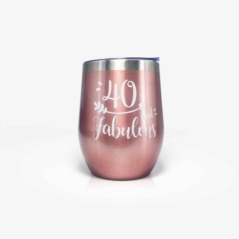 40th Birthday Stainless Steel Wine Tumbler