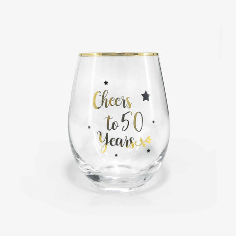 50th happy birthday wine glass
