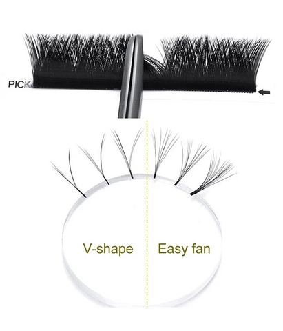 V shaped vs Easy Fan Lashes