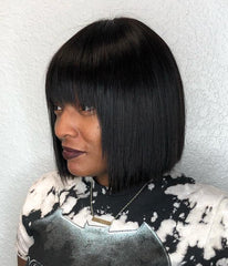 short bob hair cut with bangs for black girls 2020 heymywig.com