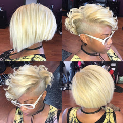 613 blonde half shaved bob hair cut for black girl heymywig.com