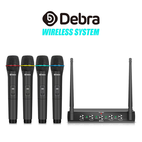 D Debra Audio AU400 Pro UHF 4 Channel Wireless Microphone