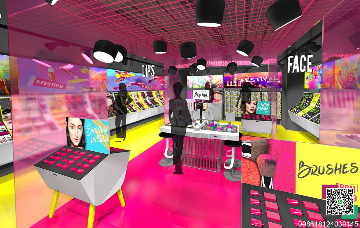 models own cosmetic store interior renderings