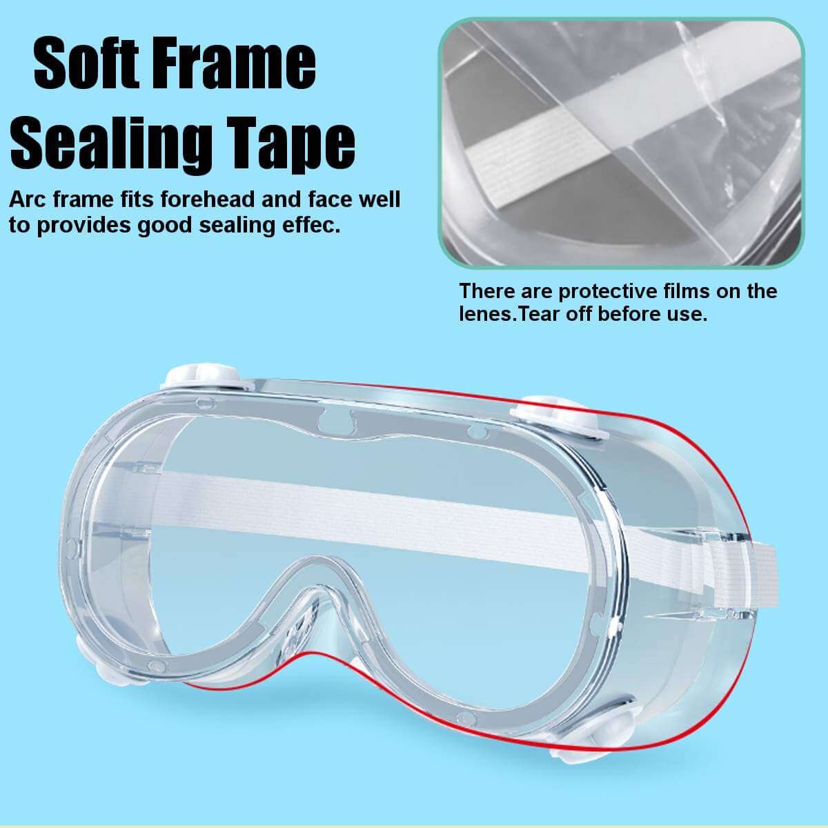 Medical goggles Precautions for use, you need to tear off the films before use