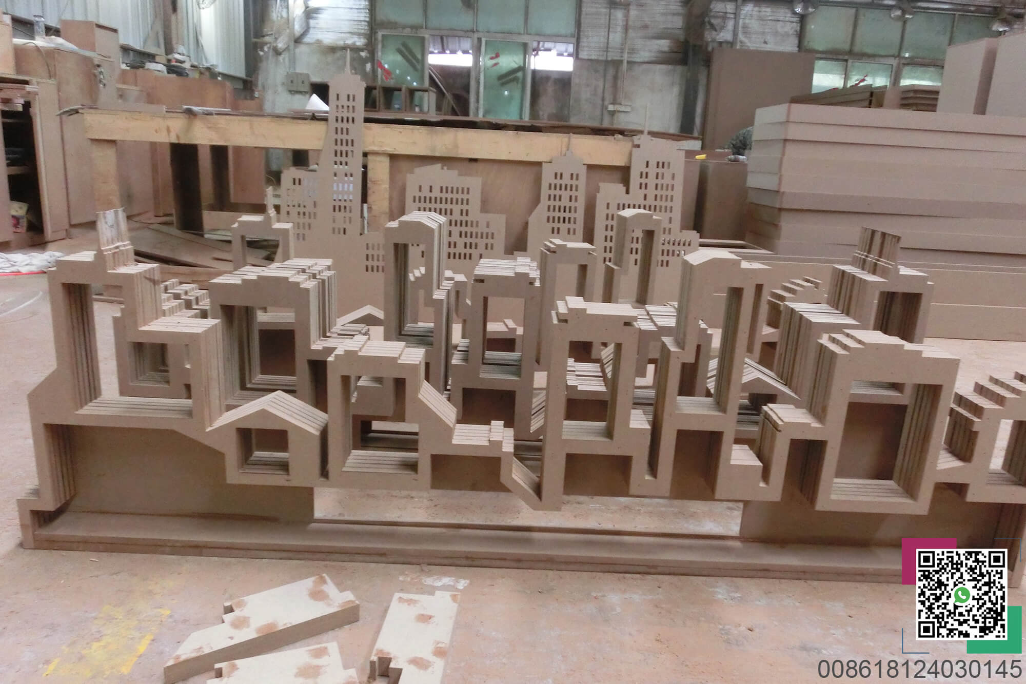 Wooden structure of window of optical shop