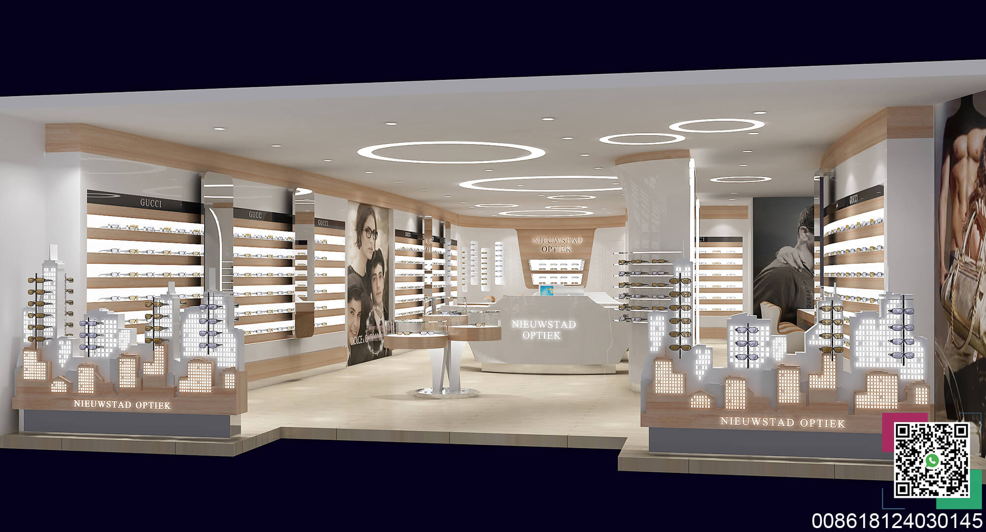 Wood high-end optical shop