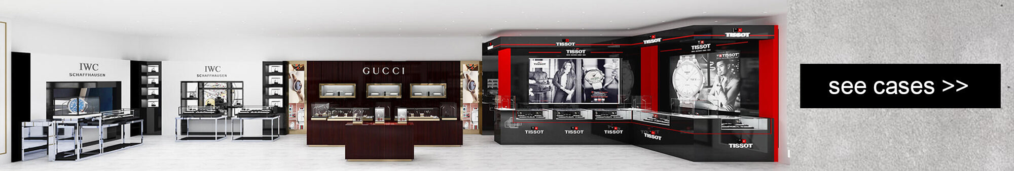 Check the renderings of TISSOT watch display showcase >>>