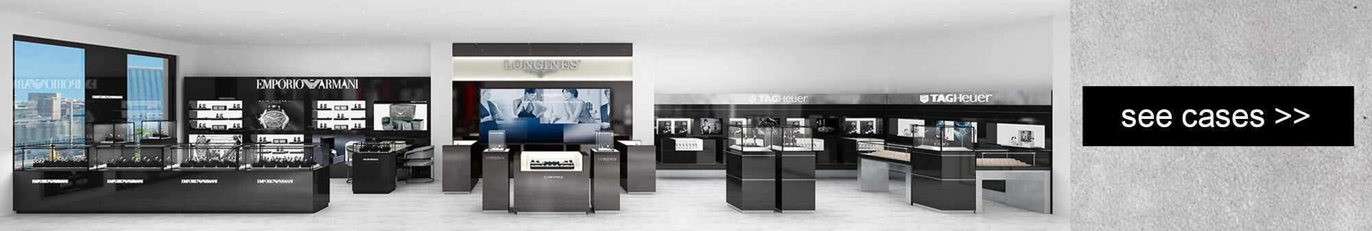 Check the renderings of mall watch kiosks