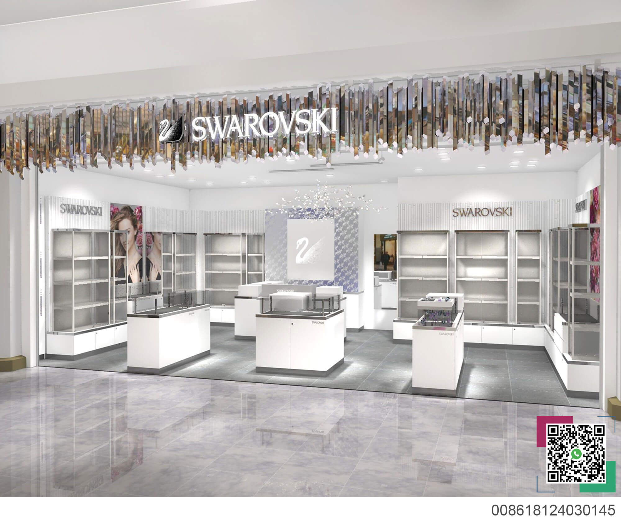 Swarovski jewelry shop overall design display