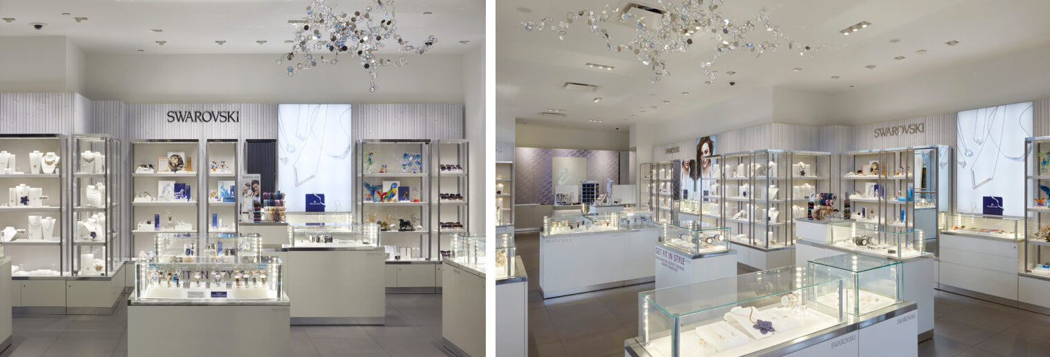 Swarovski jewelry shop decoration display