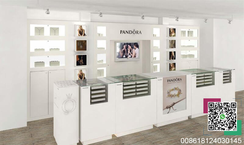 Pandora jewelry store reception wall and reception desk