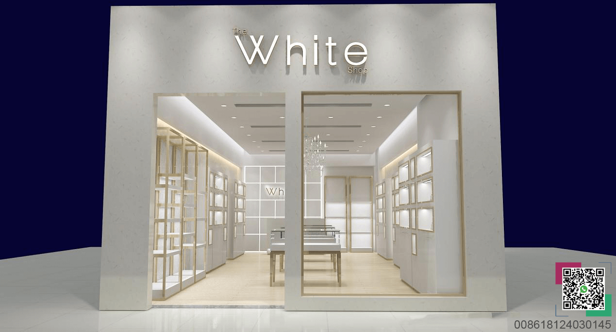 the white shop front perspective 3D renderings