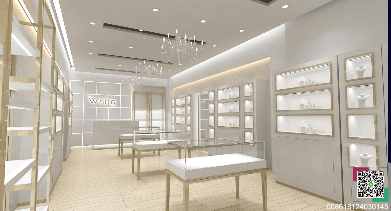 The renderings of the jewelry store without products