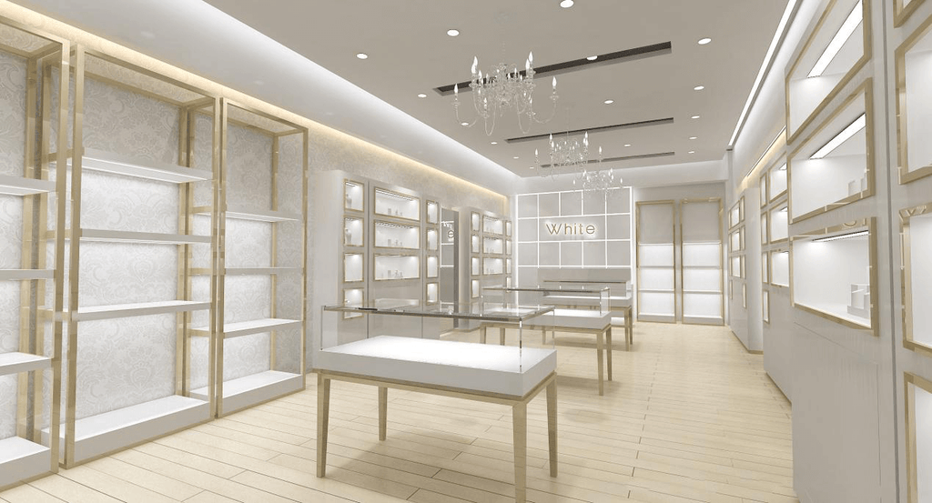 The renderings of the jewelry store without products