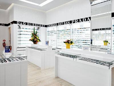 White Paint Eyewear Shop Design