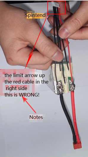 the wrong connection of the balance cable