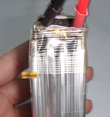 wind the fiber tape in battery cell in horizontal direction