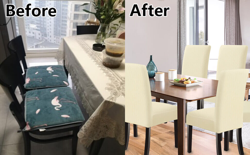 Waterproof Stretch Washable Removable Dining Room Chair Covers