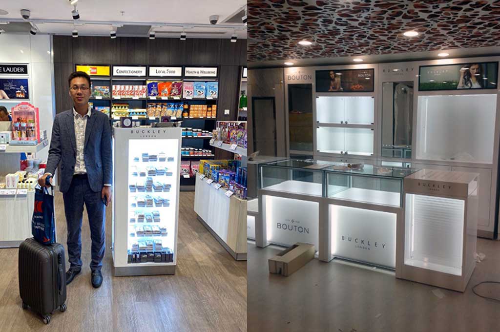 Glass Display Showcase Place in Duty-free Shop for Buckley London