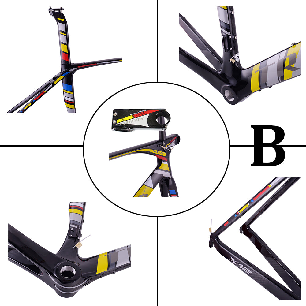 X12 Carbon Fiber AERO Road Bike Frame Paint B Details