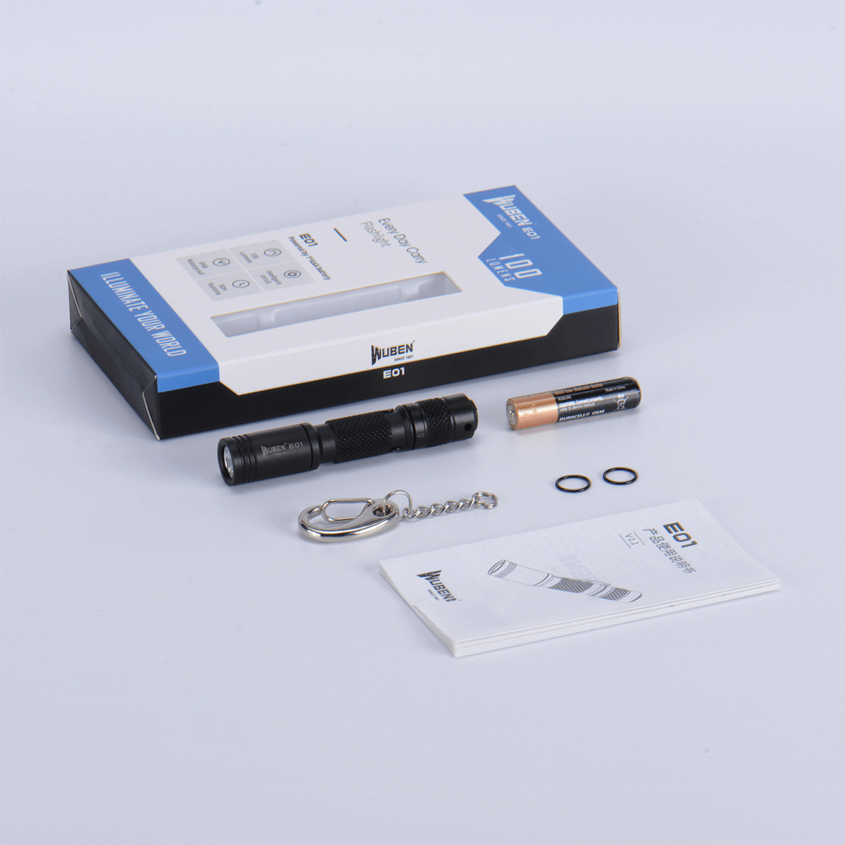 WUBEN E01 EDC 100 Lumens Keychain Flashlight