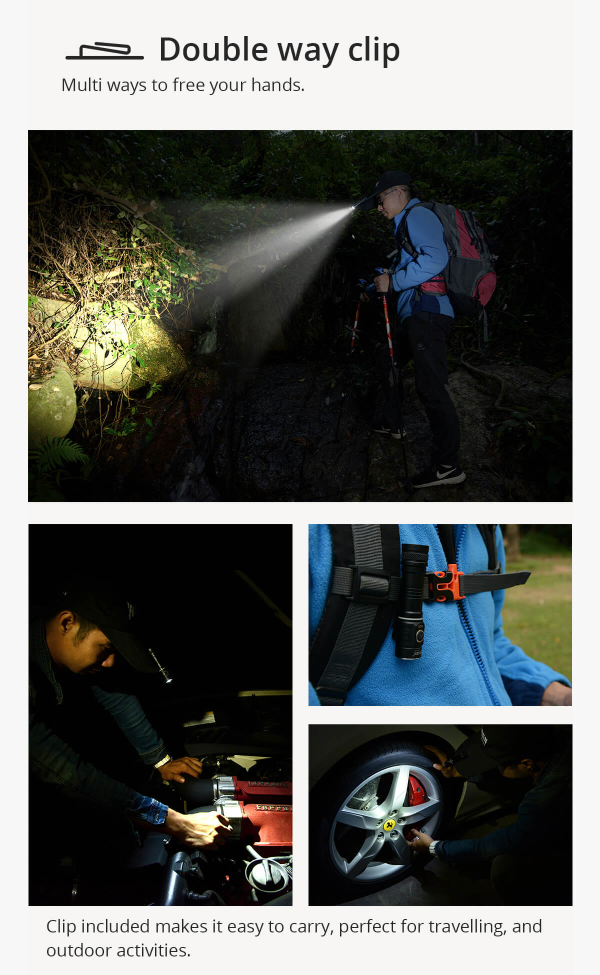 WUBEN E05 EDC Flashlight 900 Lumens Portable Rechargeable Waterproof 14500 Battery Mini Torch