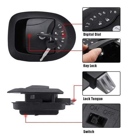 20M Black RV Keyless Entry Wireless Electric Door Lock-4