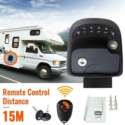 15M Remote-Control Black RV Keyless Entry Door Lock-2
