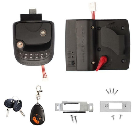 15M Remote-Control Black RV Keyless Entry Door Lock-7