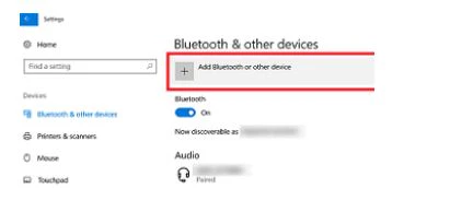 Add Bluetooth device, screenshoot
