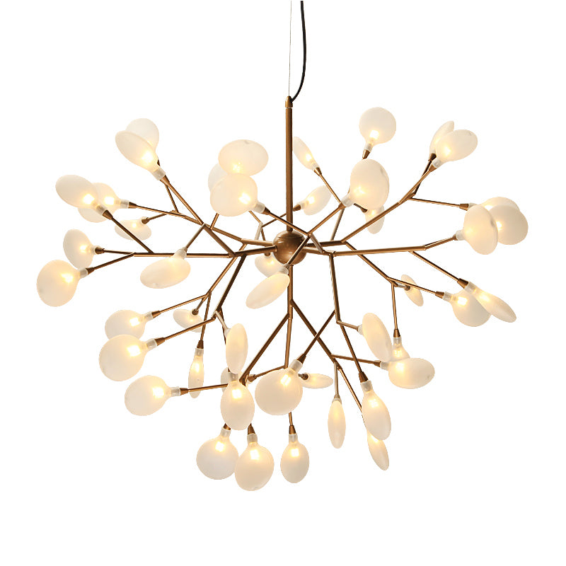 Modern Chandelier Plant Shape LED Frosted Color Capping